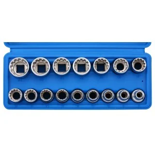 Multi function socket set 1/2" 16-pcs.