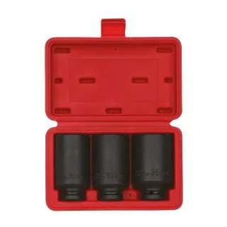 Hub nut impact socket set 1/2" 12-point 3-pcs.