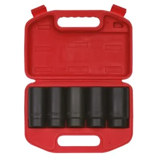 Hub nut impact socket set 1/2" 6-point 5-pcs.