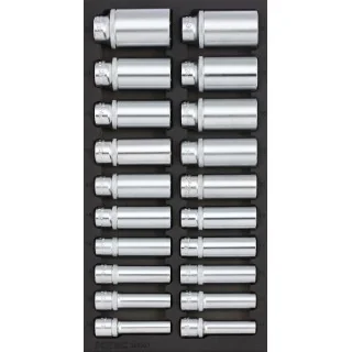 Deep socket set 1/2" SFS-S 20-pcs.