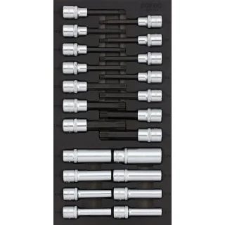 Socket and bit socket set 1/2" 22-pcs.