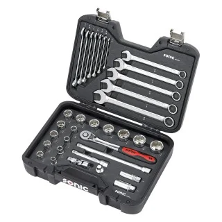 BMCS socket and wrench set 1/2" SAE 34-pcs