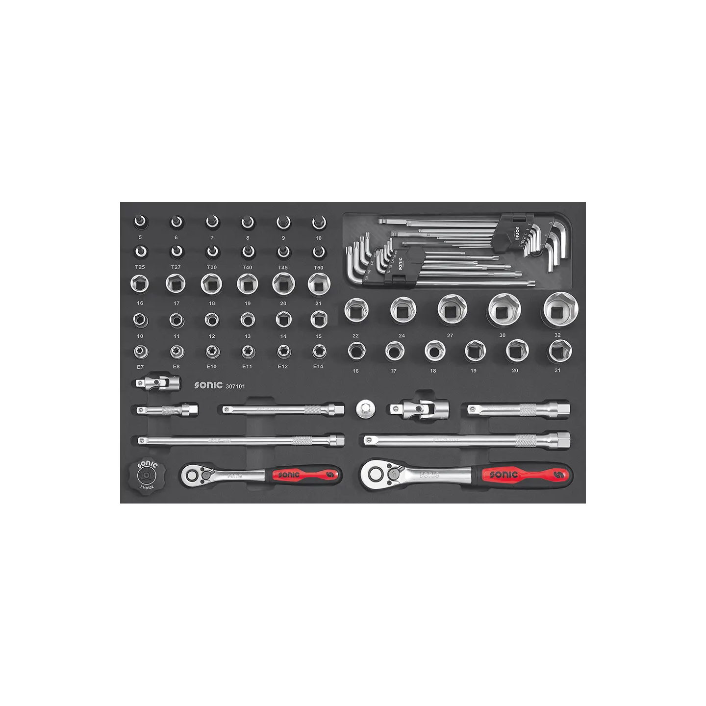 Combination set 3/8" and 1/2" SFS-M 71-pcs.