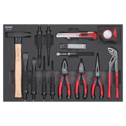 Pliers, chisel and hammer set SFS-M 14-pcs.