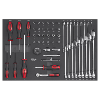 Combination and wrench set 1/4" SFS-M 55-pcs.