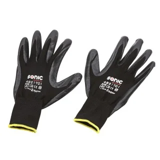 Gloves nitrile coated nylon size 8 medium