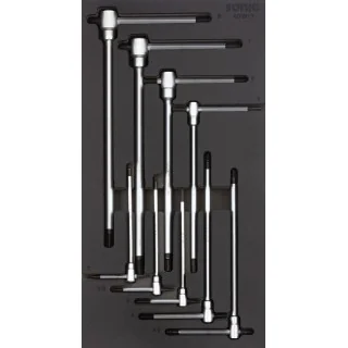 Hex key wrench set and 3 tip t-handle SFS-S 9-pcs.