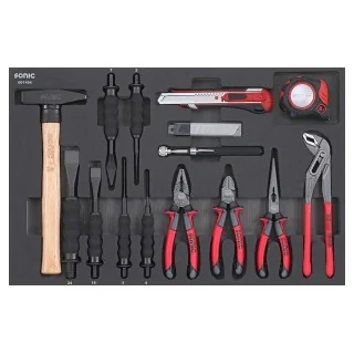 Pliers, chisel and hammer set SFS-M 14-pcs.