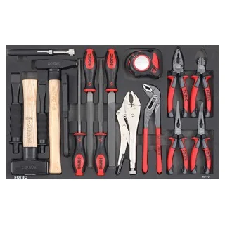 Pliers, chisel and hammer set SFS-M 17-pcs.