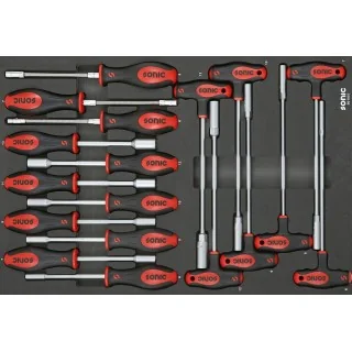 Socket screwdriver, hex and grip key set SFS-M 18-pcs.