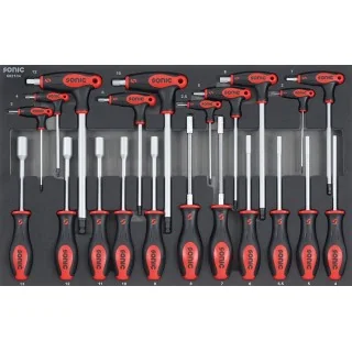 Socket screwdriver, hex and grip key set SFS-M 21-pcs.