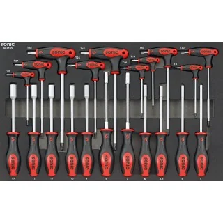 Socket screwdriver, hex and grip key set SFS-M 21-pcs.