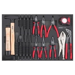 Chisel, hammer and pliers set SFS-M 22-pcs.