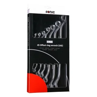 45° offset ring wrench set SAE 7-pcs