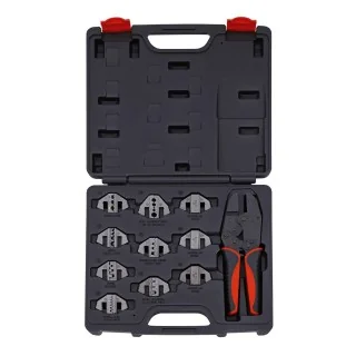 Crimping plier set with exchangeable heads 11-pcs.