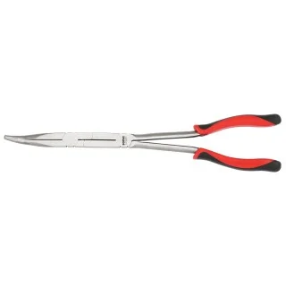 Scissor jointed pliers bent extra long