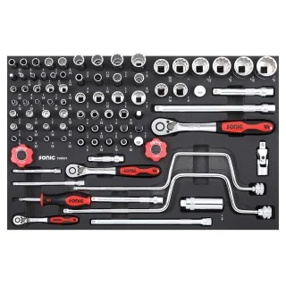 Bit socket set 1/4", 3/8" and 1/2" SFS-M 86-pcs.