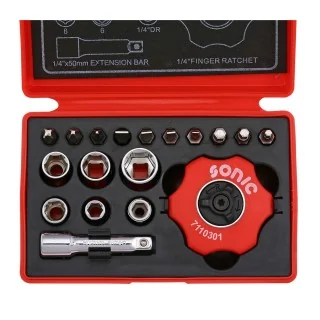 Disc ratchet set 1/4" 19-pcs