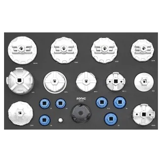 Aluminium oil filter cup wrench set SFS-M 19-pcs.