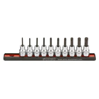 Bit socket set 3/8" TX on rail 10-pcs.