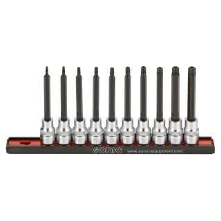 Bit socket 3/8" TX tamperproof long on rail 10-pcs.