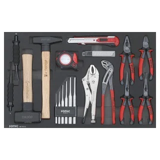 Chisel, pliers and hammer set SFS-M 18-pcs.