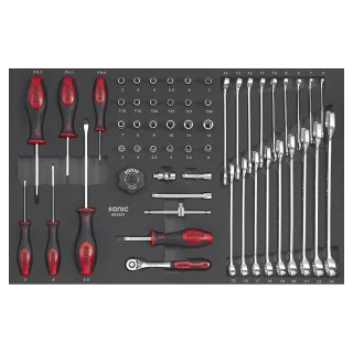Combination and wrench set 1/4" SFS-M 55-pcs.