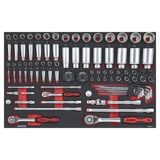 Combination set 1/4", 3/8" and 1/2" SFS-M SAE 93-pcs.