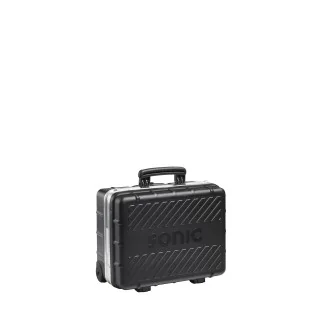 Empty suitcase with wheels