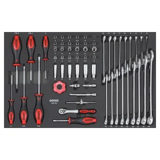 Combination 1/4", screwdriver and wrench set SFS-M 61-pcs.