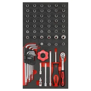 Flank sock set 1/4" 6pt. SFS-S SAE 61-pcs.