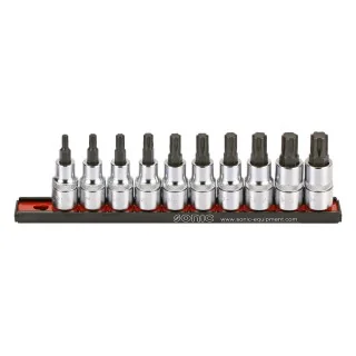 Bit socket set ribe 1/2" on rail 10-pcs.