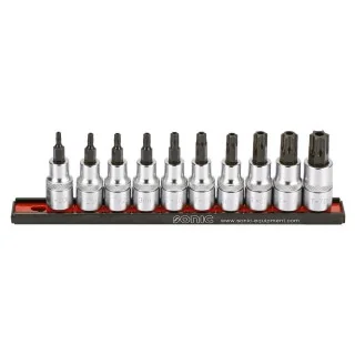Bit socket set 1/2" TX tamperproof on rail 10-pcs.